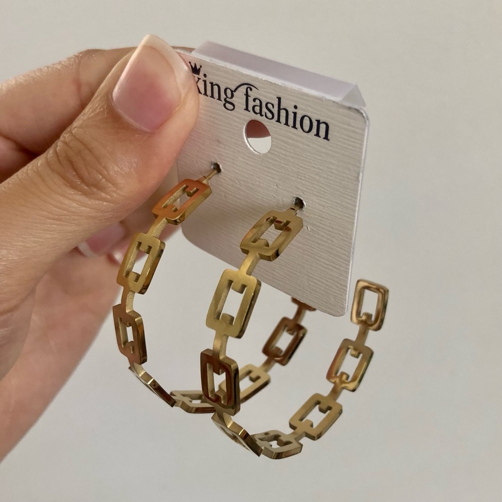 Geometric Gold Hoop Earrings